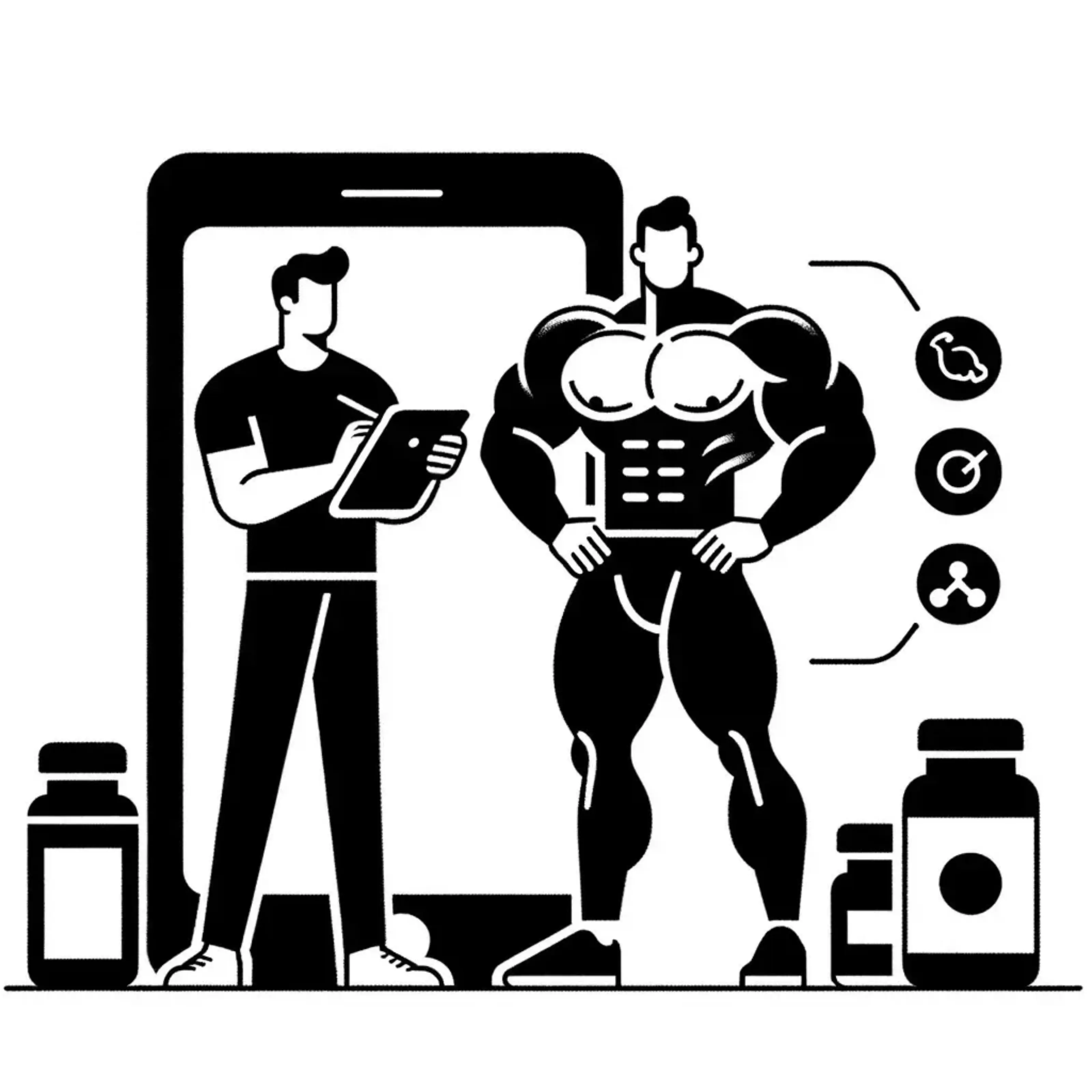 Image d'un homme musclé avec son coach